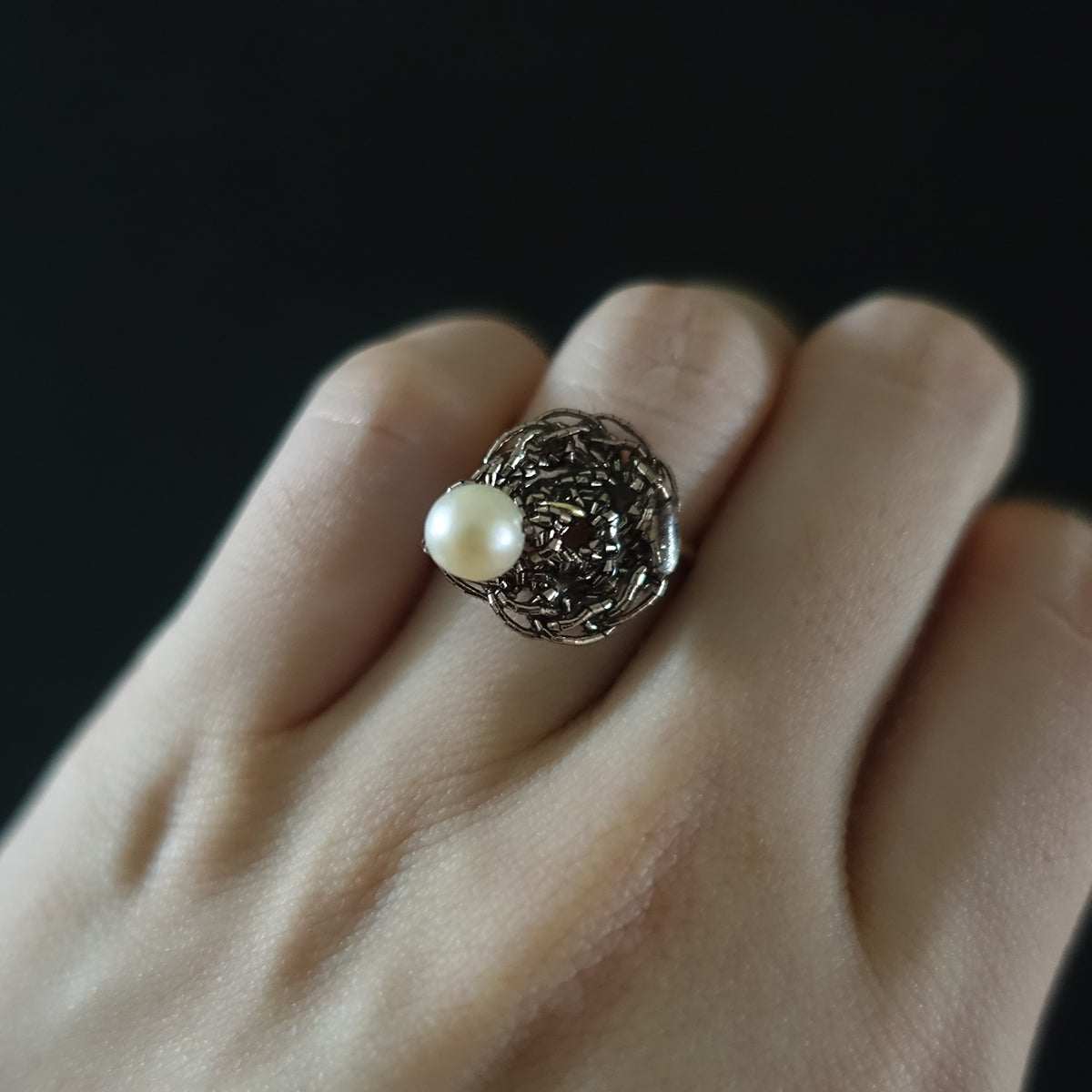 Circle & Pearl Ring